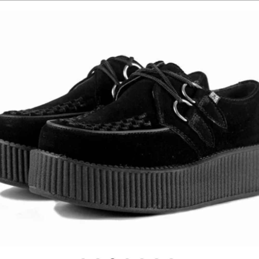 NWOT T.U.K Black Suede Viva Mondo Creepers SZ-8